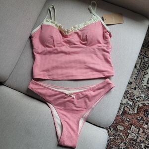 Women’s Pink Gingham Swim Suit